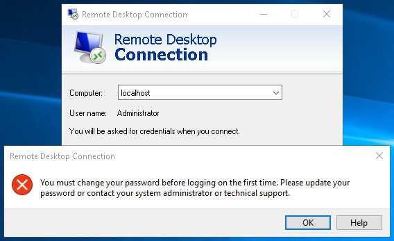 rdp mac change password