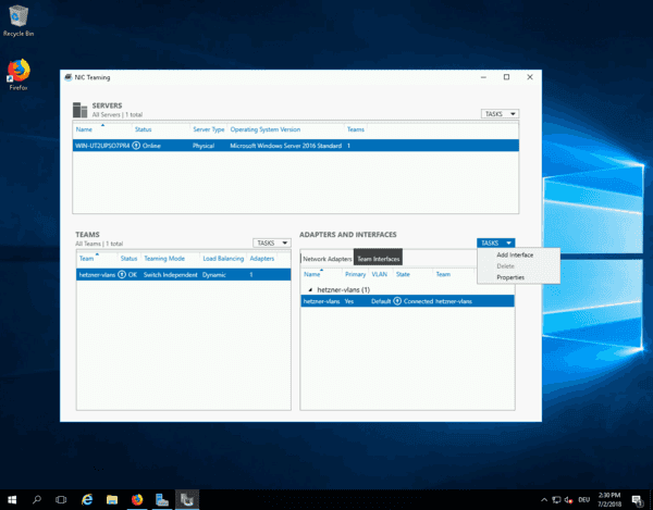 Windows vlan interface