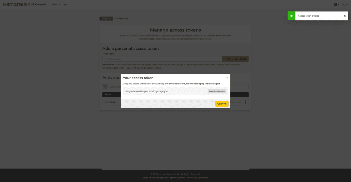 Api Access Token Hetzner Docs