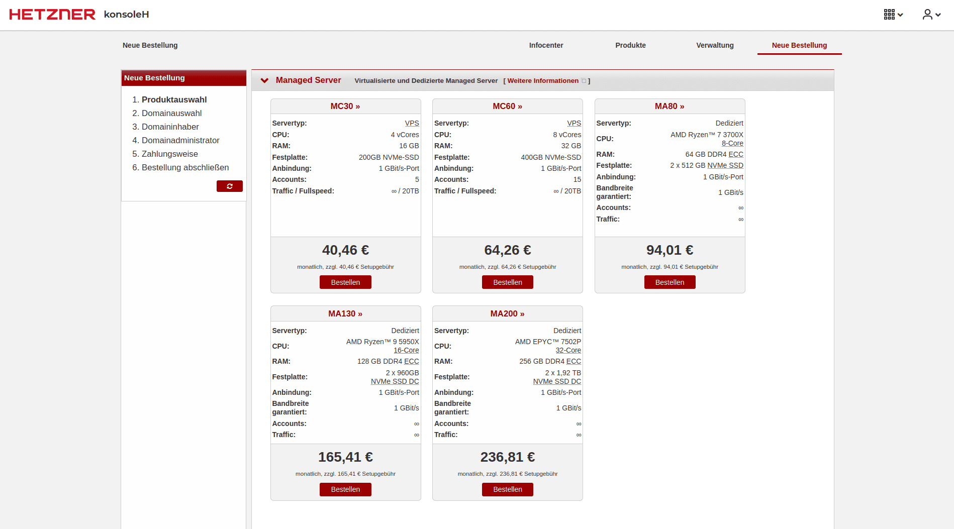Bestellung Managed Server - Hetzner Docs