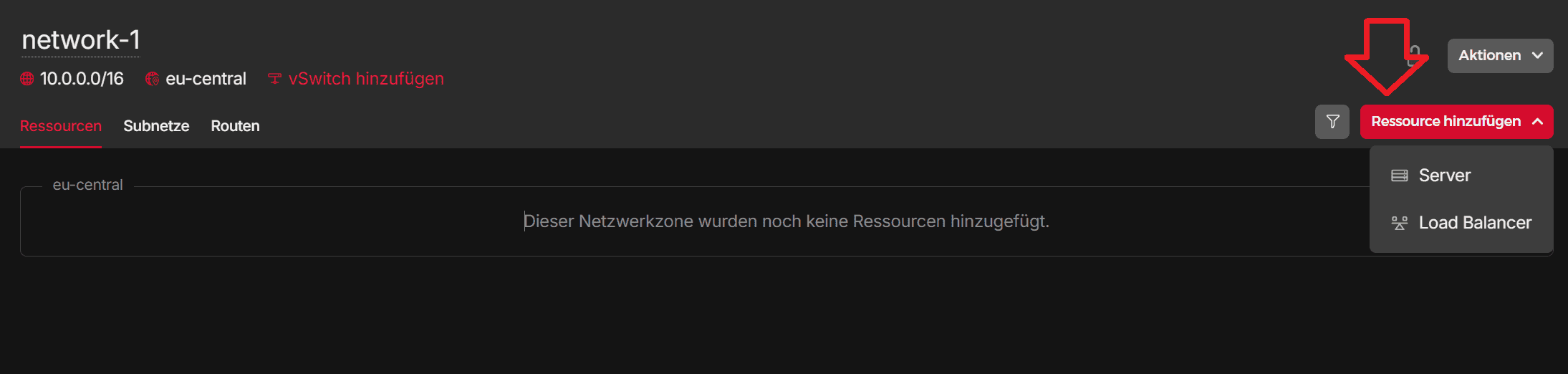 Netzwerk erstellen - Hetzner Docs