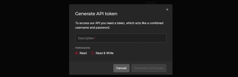 generate API token