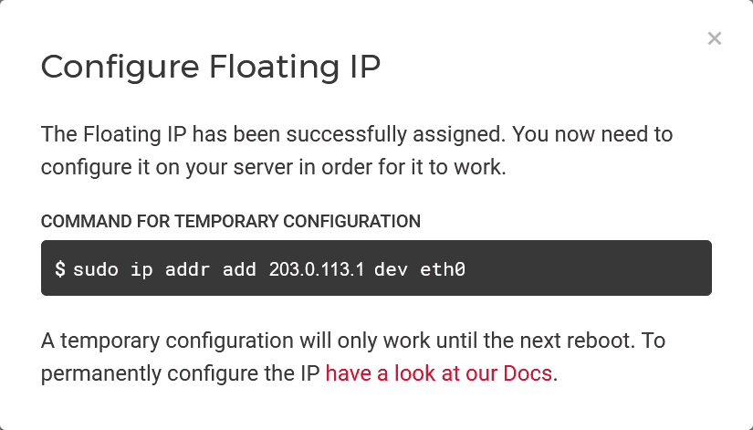 Hetzner's howto add this floating ip
