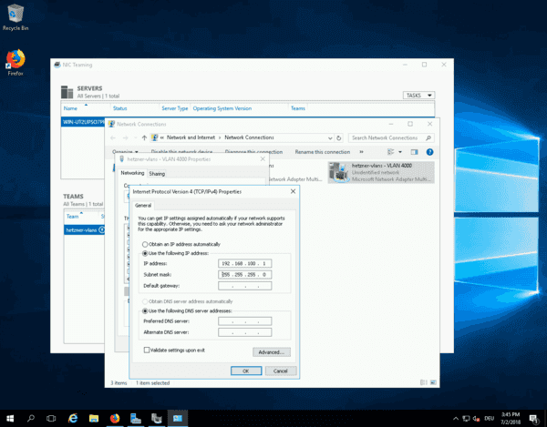 Windows vlan private ip