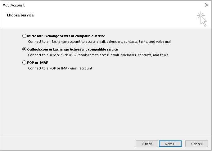 Setting up an ActiveSync account in Outlook - Hetzner Docs