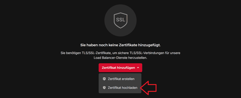 Zertifikat hinzufügen
