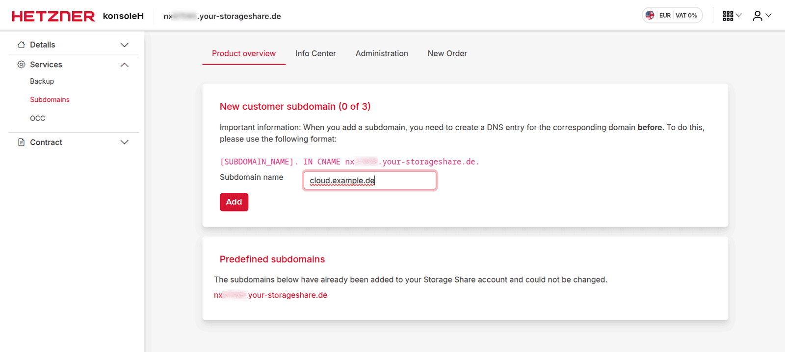 Subdomains - Hetzner Docs