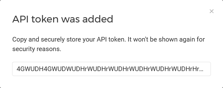 copy API token