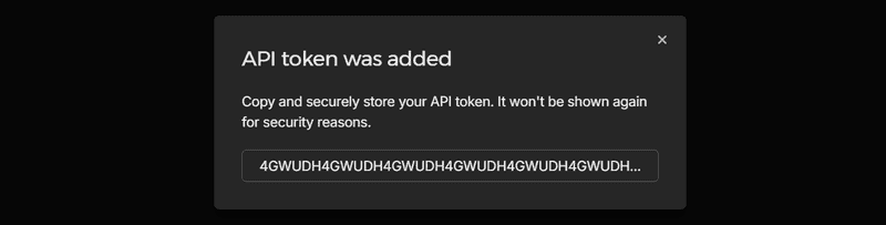 copy API token