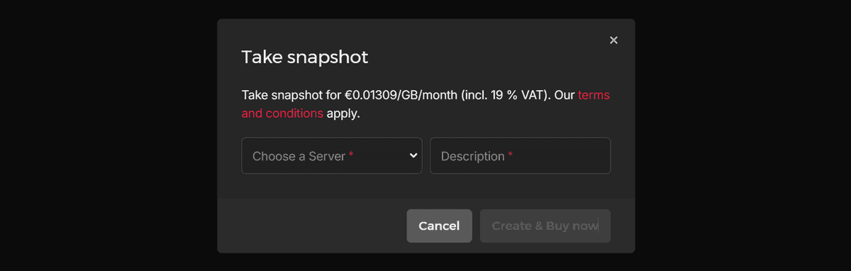 Taking Snapshots - Hetzner Docs