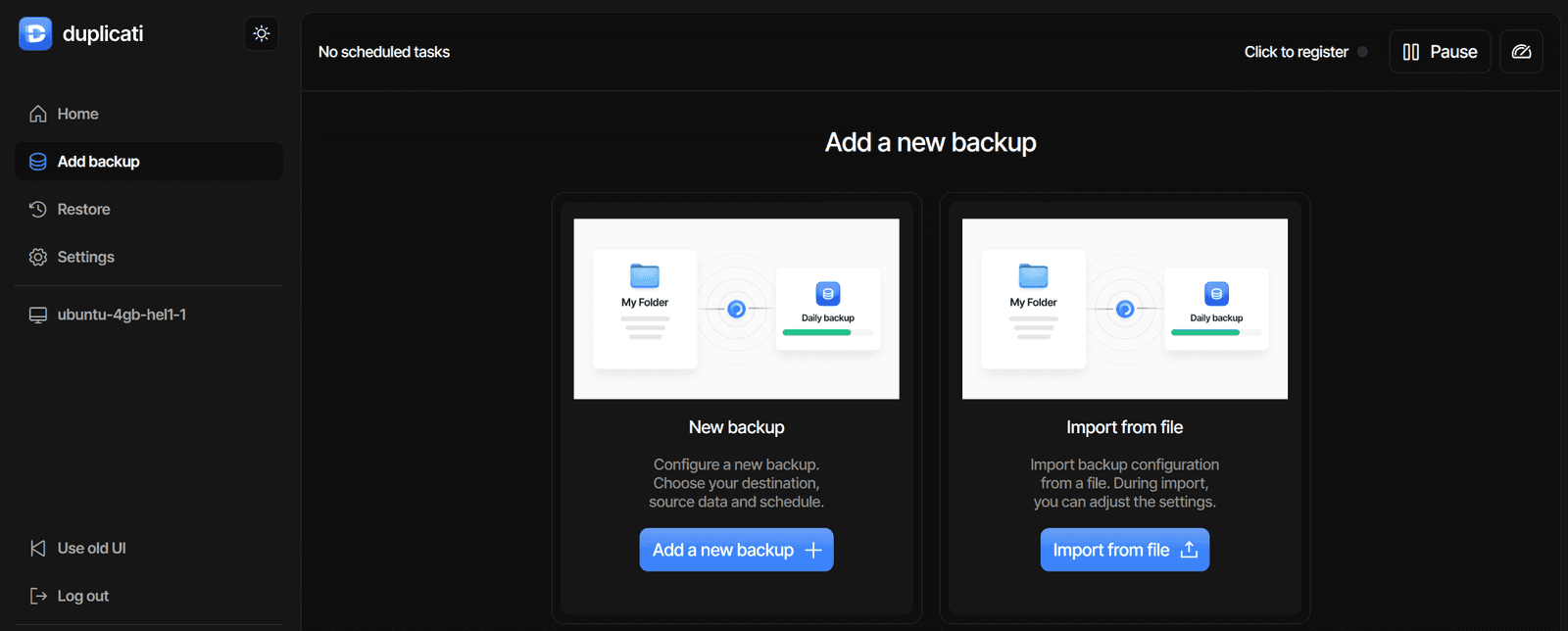 Setting up Duplicati - Hetzner Docs