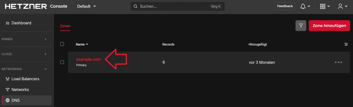 Records hinzufügen - Hetzner Docs