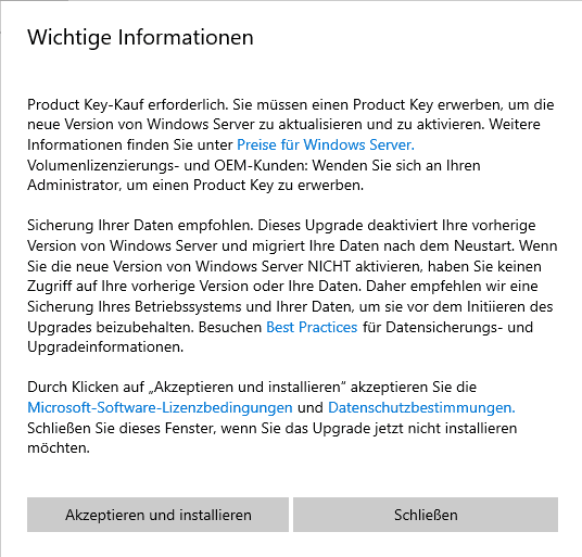 Warnung in Windows Update