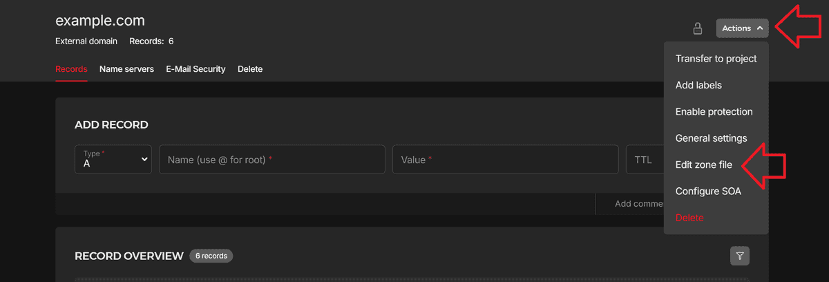 Editing the zone file - Hetzner Docs