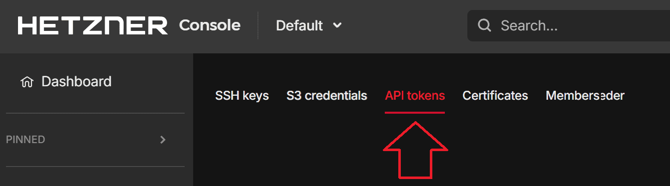 Generating an API token - Hetzner Docs