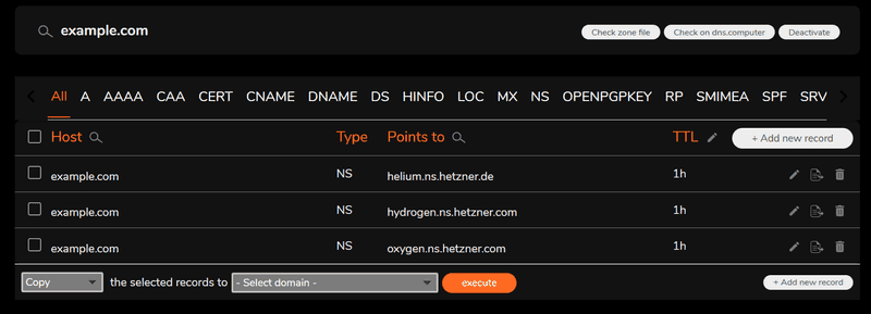 external nameservers