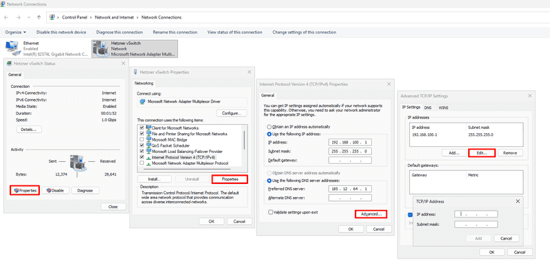 Windows vlan private ip